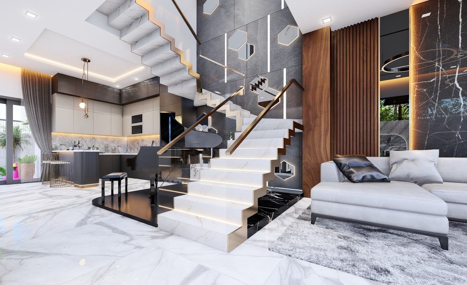 + 50 mẫu lan can kính cầu thang đẹp, hiện đại phù hợp với nhiều không gian | V.AI STUDIO