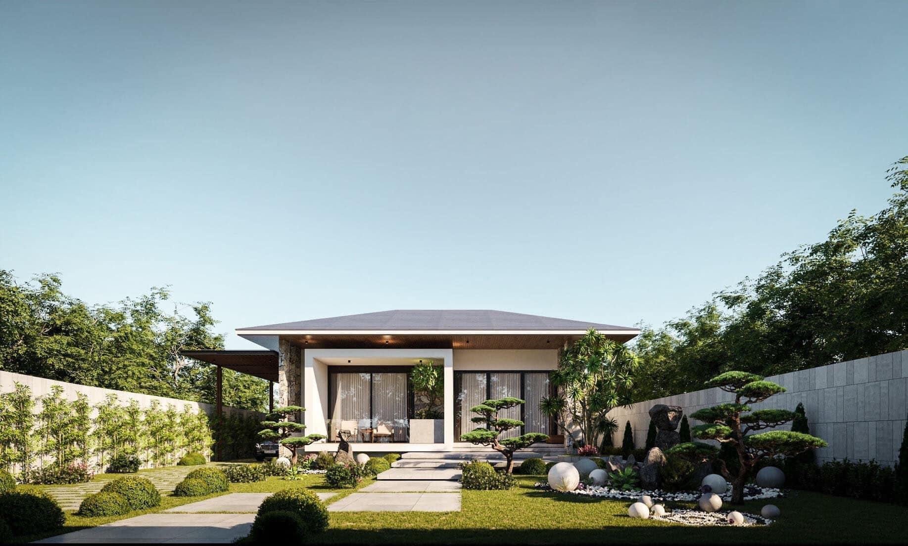 9 mẫu sân vườn đẹp nhà cấp 4 cực chill như resort nghỉ dưỡng | V.AI STUDIO
