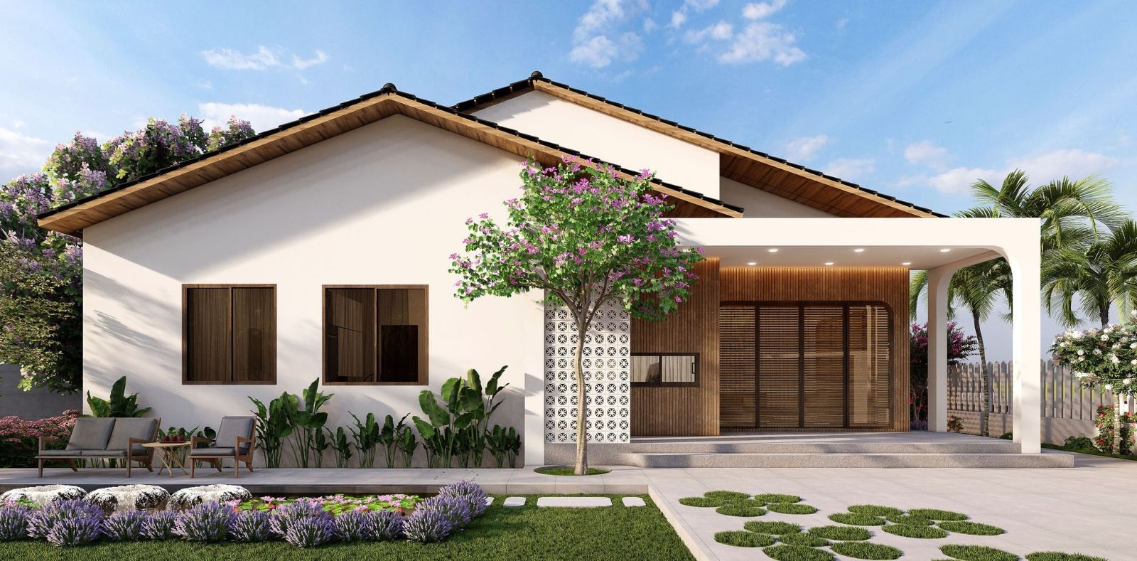 5 mẫu nhà cấp 4 đẹp lý tưởng có nhiều không gian thư giãn và sống xanh | V.AI STUDIO