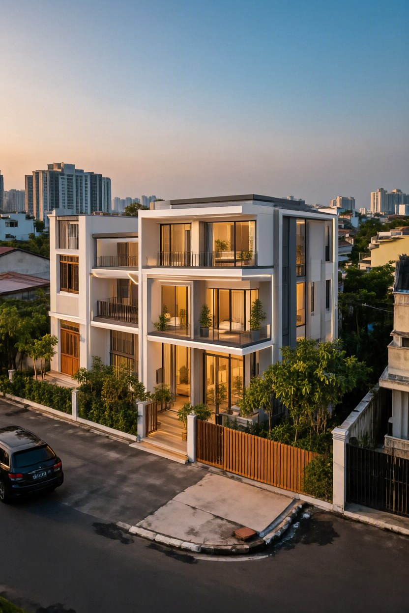 Ảnh AI chỉnh sửa: Chuyển ngôi nhà sang phong cách nhà phố hiện đại | V.AI STUDIO