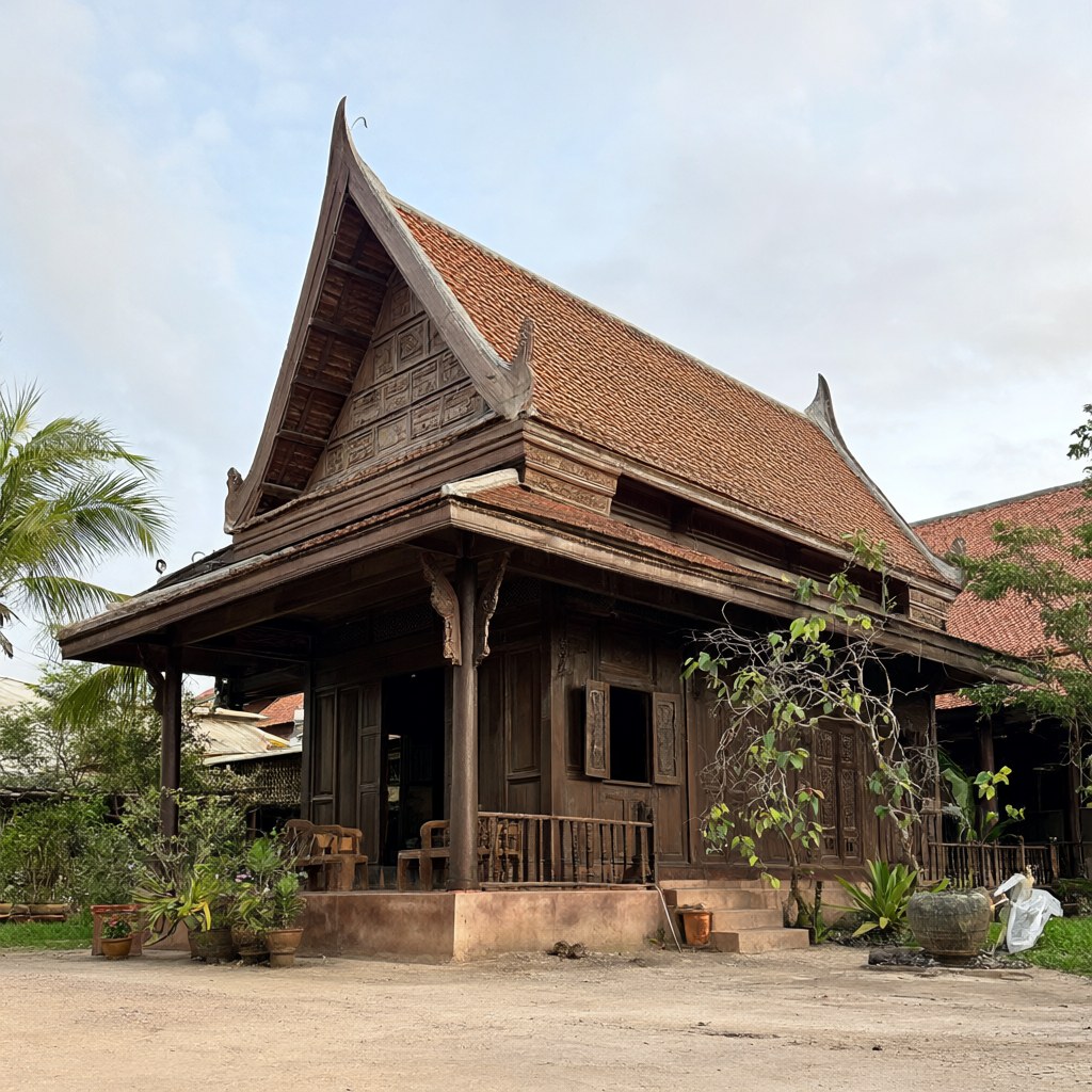 Ảnh AI chỉnh sửa: Chuyển ngôi nhà sang phong cách nhà mái Thái | V.AI STUDIO