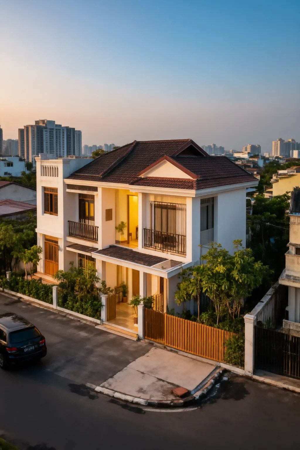 Ảnh AI tạo theo prompt: xây dựng 1 ngôi nhà phố trên khu đất ở tp Hồ Chí Minh