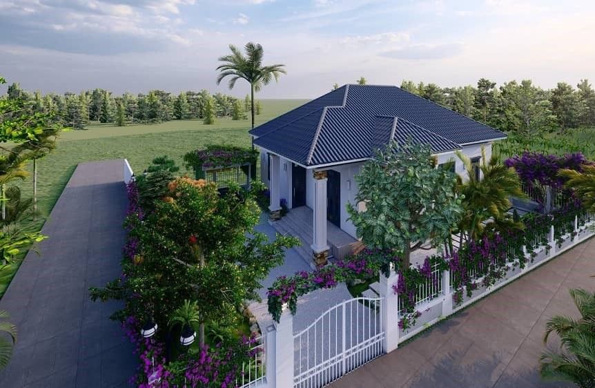 9 mẫu sân vườn đẹp nhà cấp 4 cực chill như resort nghỉ dưỡng | V.AI STUDIO
