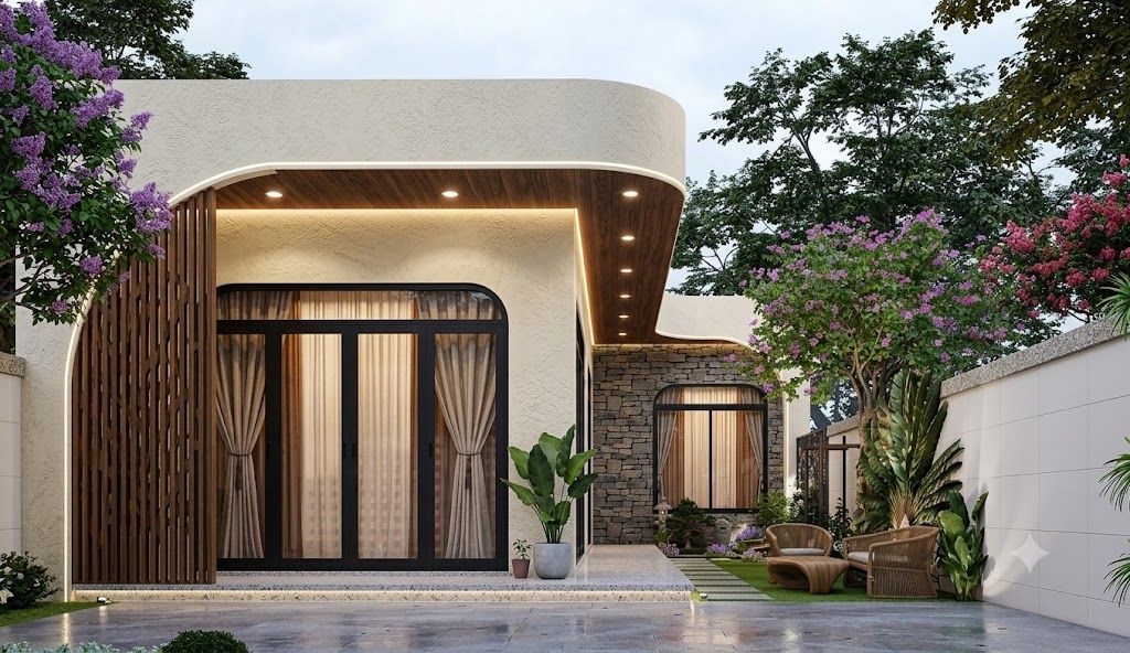 Mẫu Mặt Tiền Nhà Cấp 4 Đẹp Hiện Đại 2026 & Tuyệt Chiêu Chọn Vật Liệu | V.AI STUDIO