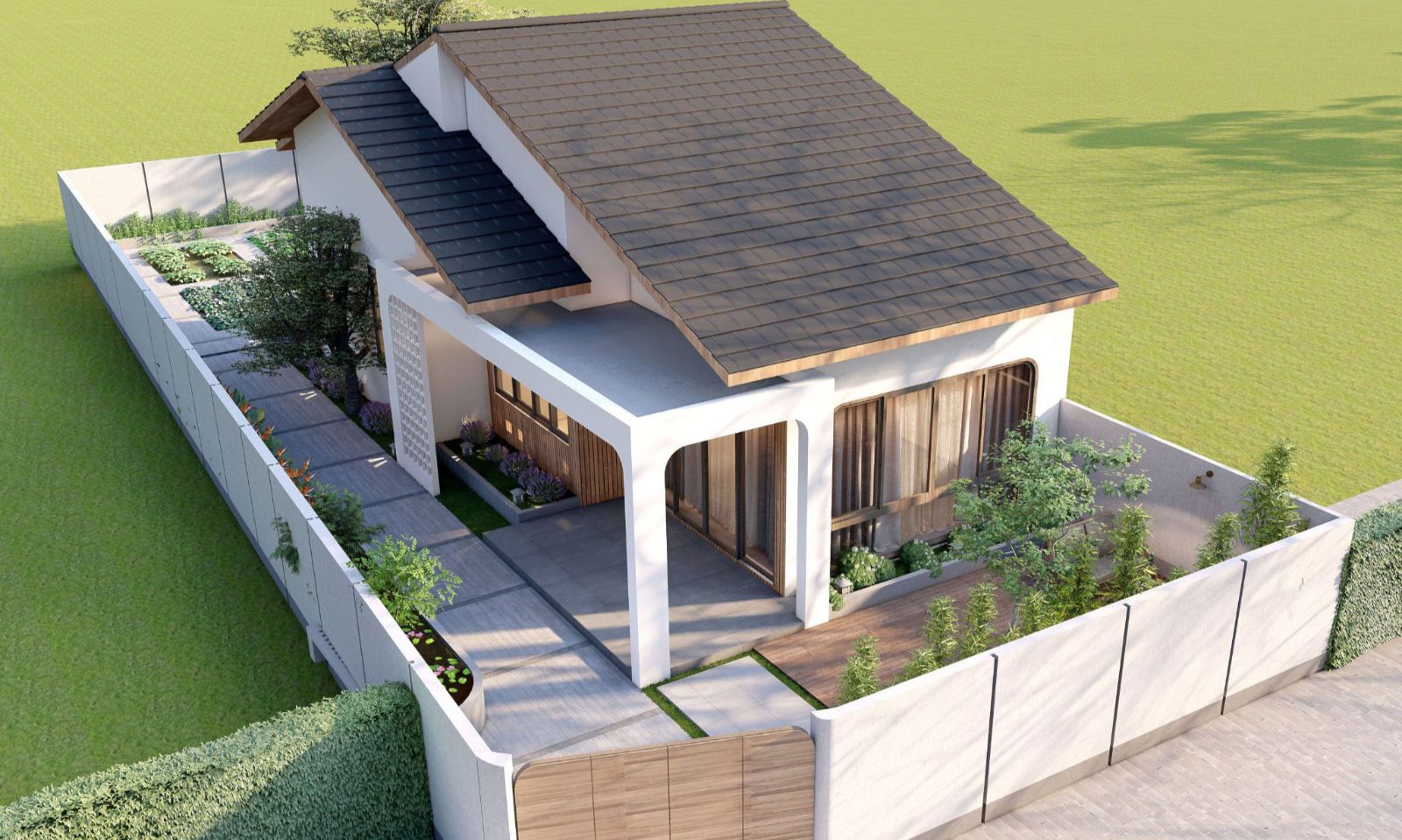 5 mẫu nhà cấp 4 đẹp lý tưởng có nhiều không gian thư giãn và sống xanh | V.AI STUDIO