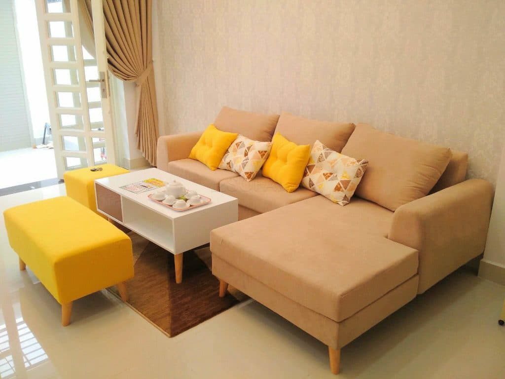 Mẫu thiết kế nội thất căn hộ, kèm sofa; kèm gò vân TV | V.AI STUDIO