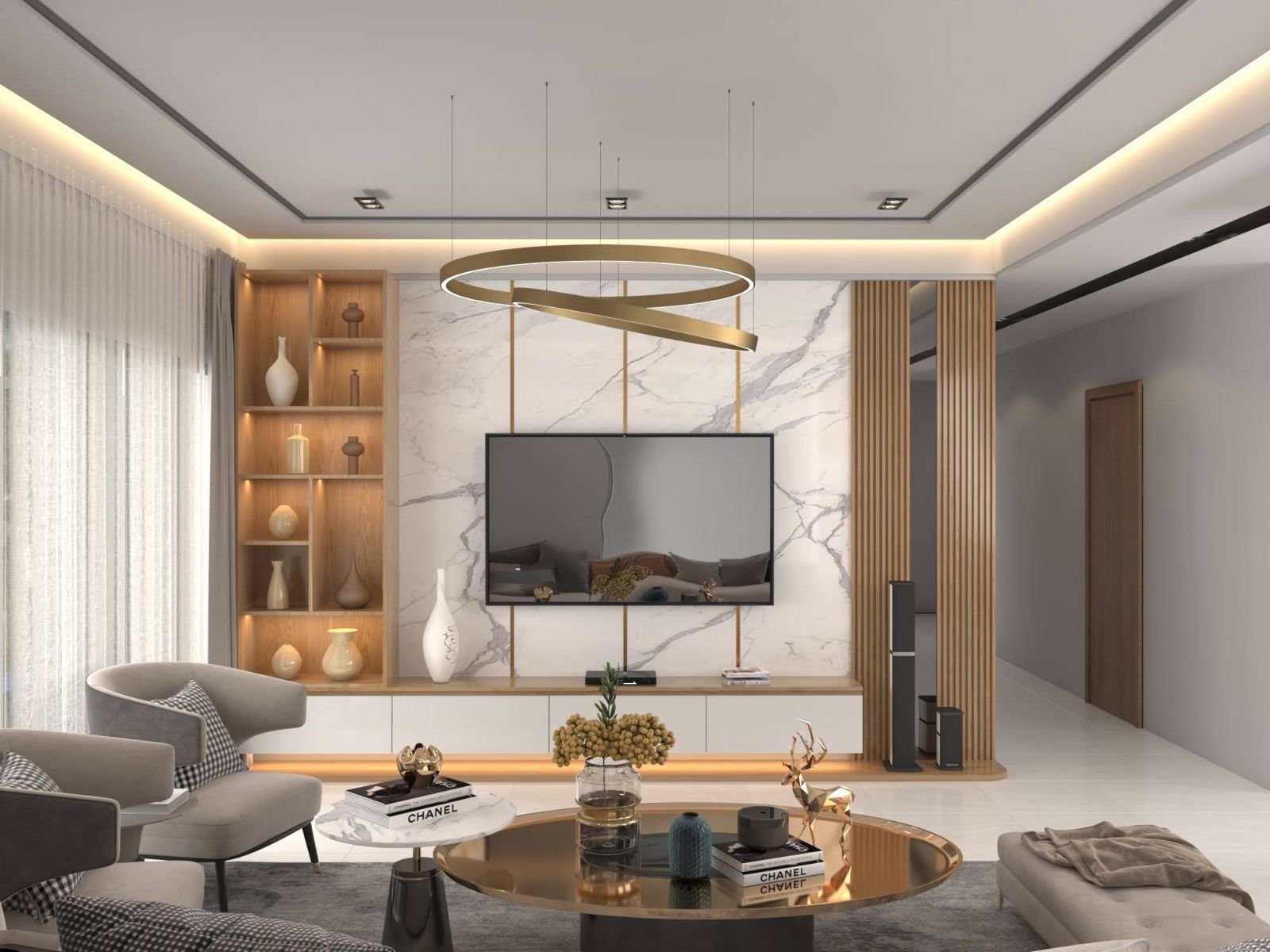 Chuyên gia chỉ bạn cách chọn và bảo dưỡng trần thạch cao phòng khách đẹp, bền lâu | V.AI STUDIO