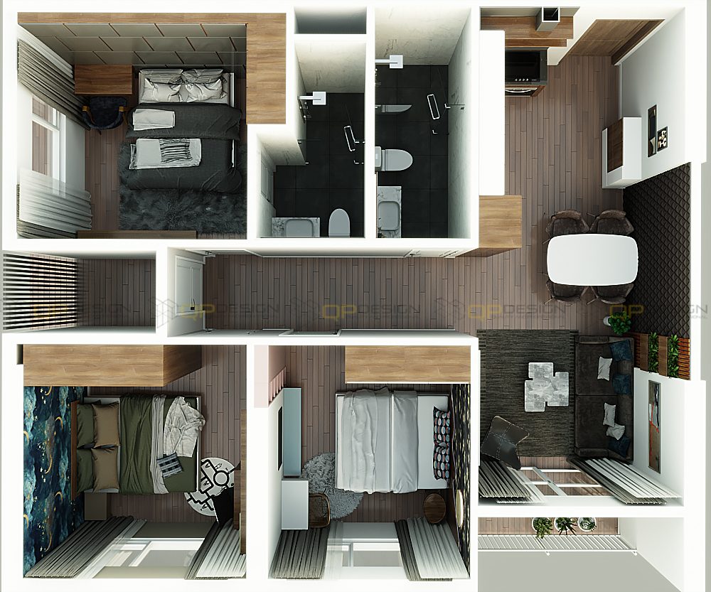 Designs of 3 Bedrooms Apartment Vinhomes Grand Park | V.AI STUDIO