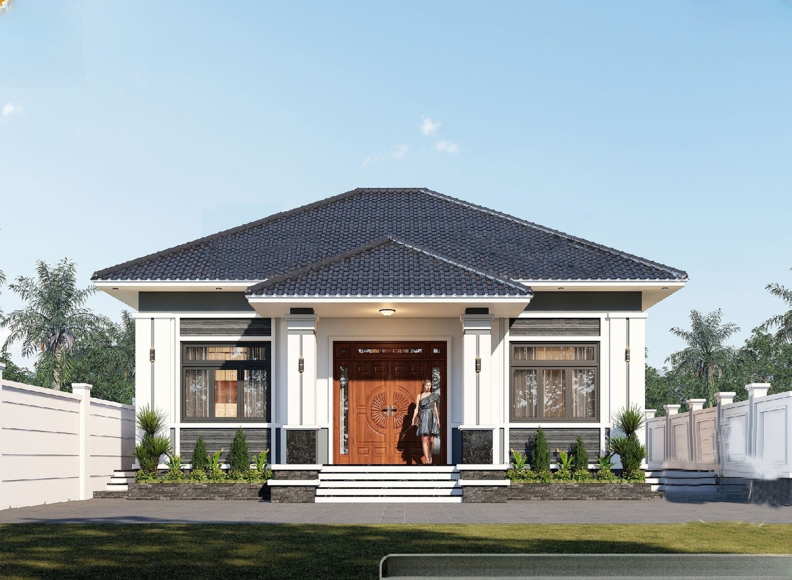 Ảnh AI: nội thất biệt thự phong cách luxe sang trọng có gương trang trí, tủ bếp